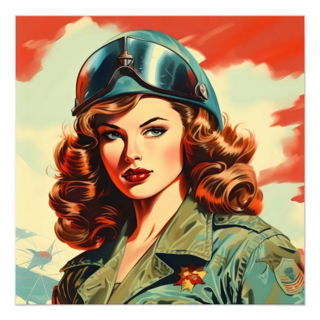 Foto Retro Belo Soldado Feminino (Frente)