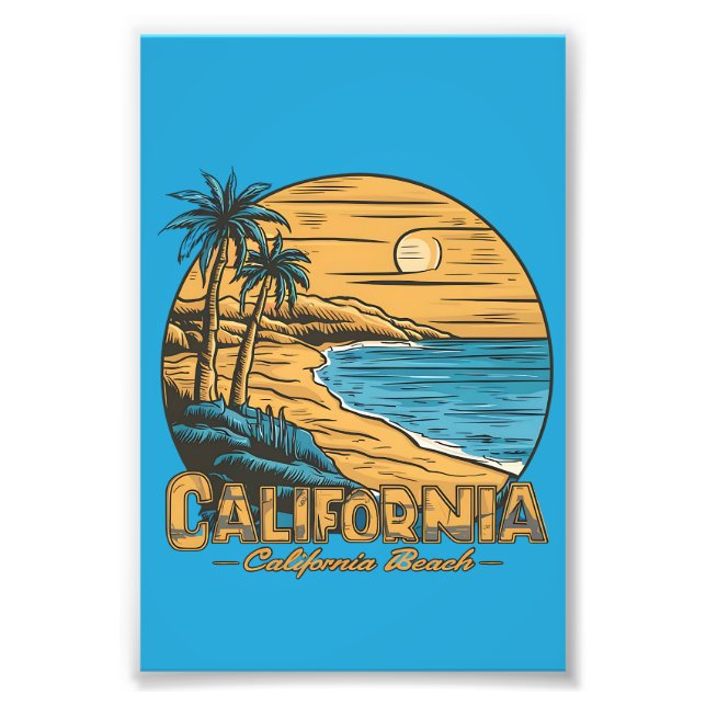Foto Retro California Sunset Beach Scene (Frente)