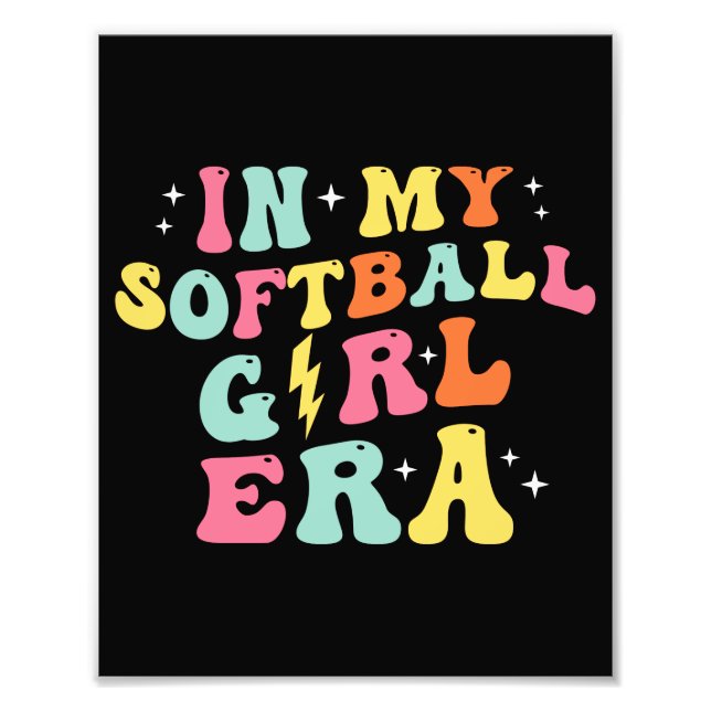 Foto Retro Groovy Na Era Da Minha Moça De Softball (Frente)