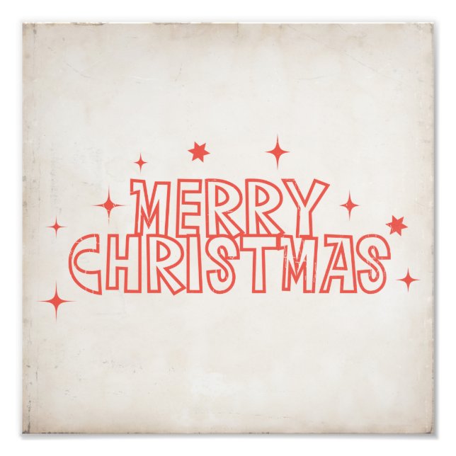 Foto Retro Merry Christmas Typography (Frente)