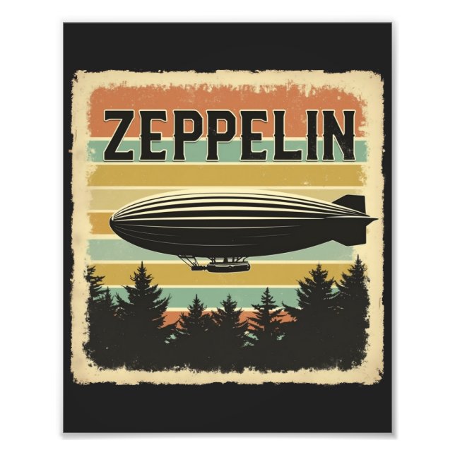 Foto Retro Zeppelin Dirigible Airship Zepelin Zepplin (Frente)