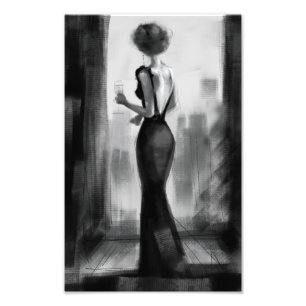 Foto  rico de luxo de carvão elegante à noite 