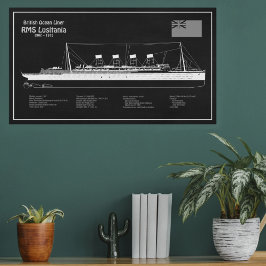 Foto RMS Lusitania - Planos de Projeto de Embarcação PB