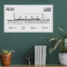 Foto RMS Titanic Ship Blueprint Planos BD