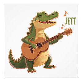 Foto Rockin’ Crocodile with Guitar – Fun Cartoon Animal