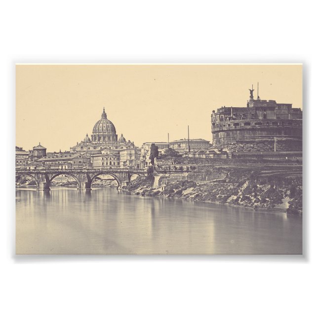 Foto Roma Antiga Castelo Tibre e Vaticano Arte Fina (Frente)