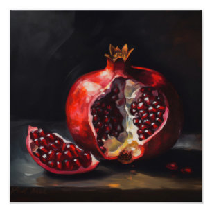 Foto Romã Vida estática Estilo de pintura a óleo