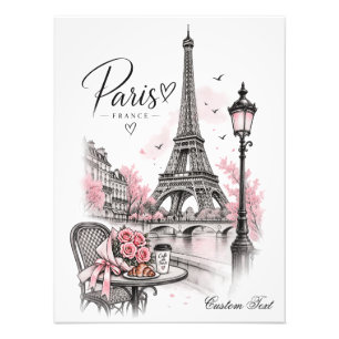 Foto Romance em Paris — Torre Eiffel e Rosas Rosas