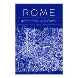 Foto Rome Blueprint City Map Poster