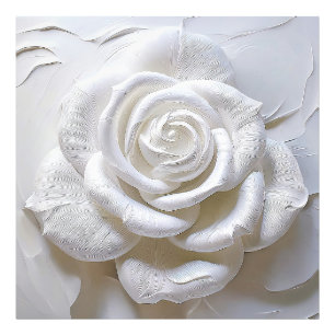 Foto Rosa Esculpida - Branco sobre Branco