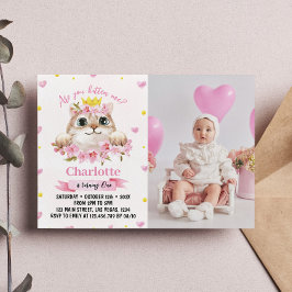 Foto Rosa Kitten Convite de Aniversário