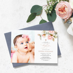 Foto rosa rosa rosa rosa e verde Convite para Bati