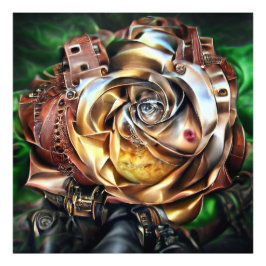 Foto Rosa Steampunk com Face Surreal - Flor Mecânico