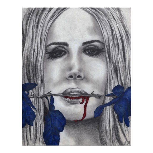 Foto Rosas de Sangue Mulher Vampira Arte de Terror Fant (Frente)
