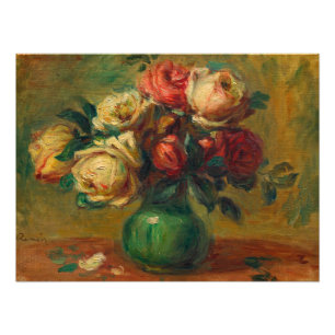 Foto Rosas em um vaso por Pierre-Auguste Renoir