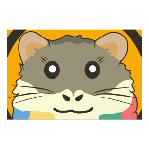 Foto Rosto de hamster bonito com pelo colorido: Amante