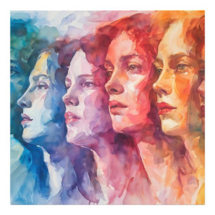 Foto Rostos femininos - Pintura por aquarela