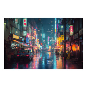 Foto Ruazinha Neon de Tóquio Chuvosa
