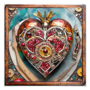 Foto Ruby Pomegranate Heart Steampunk