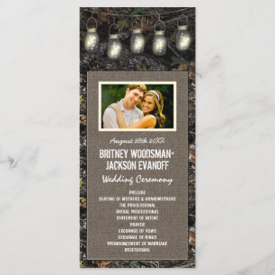 Foto Rustic Mason Jar Camo Programas de Casamento