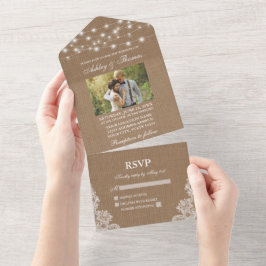 Foto Rústica De Corda De Casamento Luz-Lace Burlap