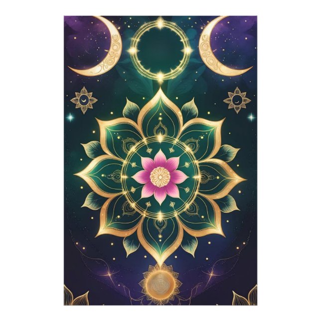 Foto Sacred Lotus Moon Mandala - Aura Celestial (Frente)