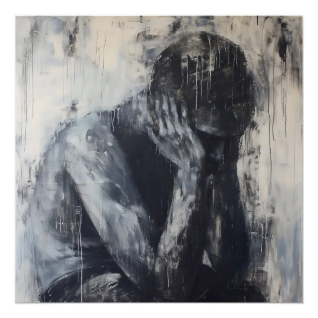 Foto Sad Man Abstrato Art (Frente)