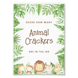 Foto Safari Guess Game Chá de fraldas - Sinal Editável