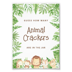 Foto Safari Guess Game Chá de fraldas - Sinal Editável