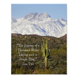 Foto Saguaro Cactus Snow Capped Mountains Arizona EUA