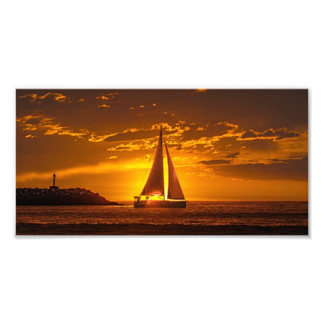 Foto Sailboat at Sunset - Marina Del Rey, CA (Frente)