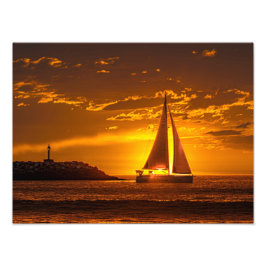 Foto Sailboat at Sunset - Marina Del Rey, CA