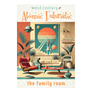 Foto Sala de Estar Futurista Atômica da Era Espacial