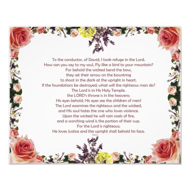 Foto Salm 11, Para o regente, de David; (Frente)