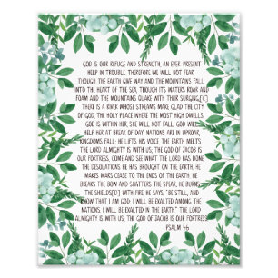 Foto Salm 46, bíblia de aquarelas, arte de parede