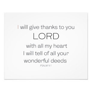 Foto Salm 9, vou dar-lhe obrigados, LORD.