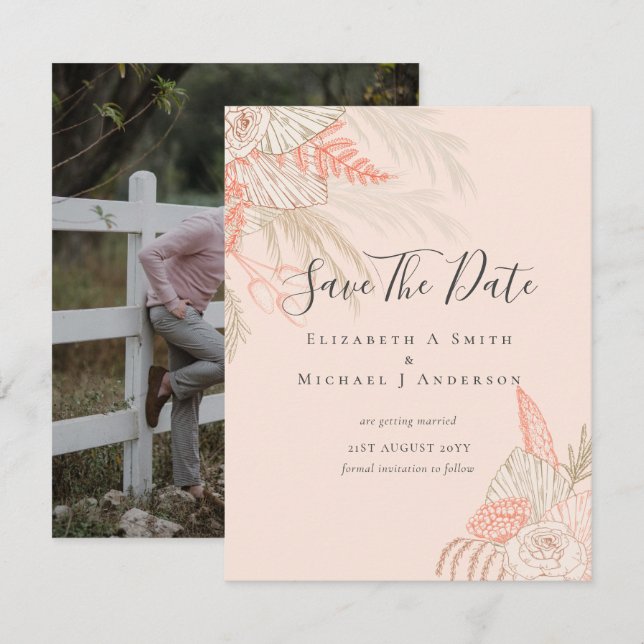 Foto: Salvar Datas PAMPAS GRASS Terracotta (Frente/Verso)