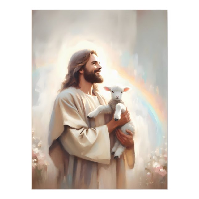 Foto Salve A Lamb, Arte Cristã De Muro, Deixe Os 99 (Frente)