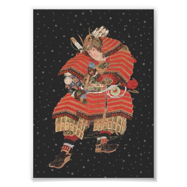 Foto Samurai Warrior Vintage Art Japonês (Frente)