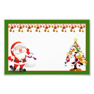 Foto Santa and christmas ornaments