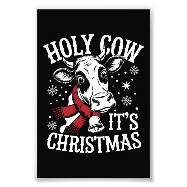Foto Santa Vaca É Fazenda de Vaca Engraçada de Natal (Frente)