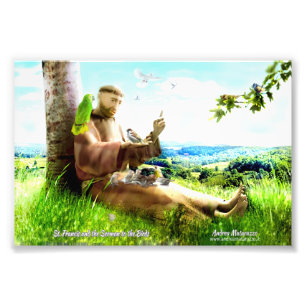 Foto Santo Francis e o sermão prega aos pássaros