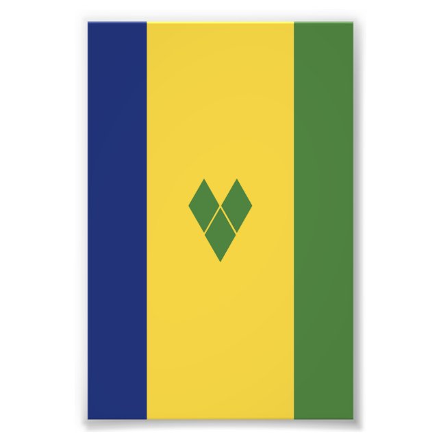 Foto Santo Vincent e bandeira das Granadinas (Frente)