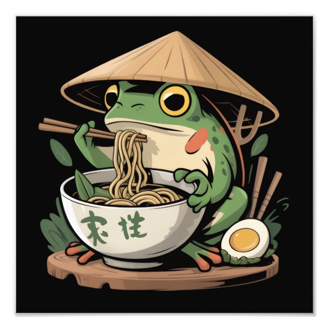 Foto Sapo Comendo Ramen Kawaii Neko Macarrão Japonês  (Frente)