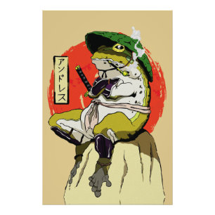 Foto Sapo Samurai com Estética de Sol Vermelho