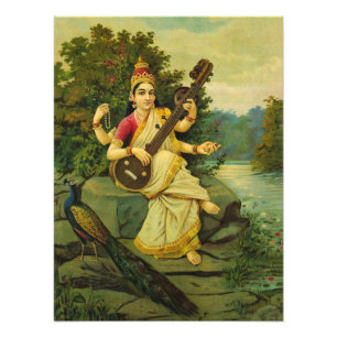 Foto Saraswati, Deusa da Música por Raja Ravi Varma