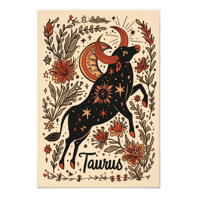 Foto Satin Photo Paper Taurus Celestial Zodiac (Frente)