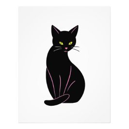 Foto Schwarze Katze Minimal Illustration