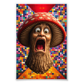 Foto Screaming mushroom man graphic art print
