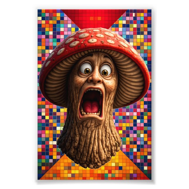 Foto Screaming mushroom man graphic art print (Frente)